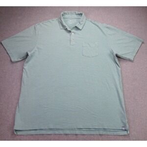 Peter Millar Polo Shirt Mens XL Blue Striped Performance Stretch Short Sleeve